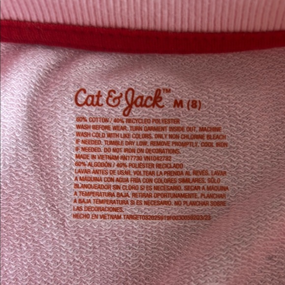 Girls Pink Sweatshirt with Floral Heart Design - Picture 4 of 4